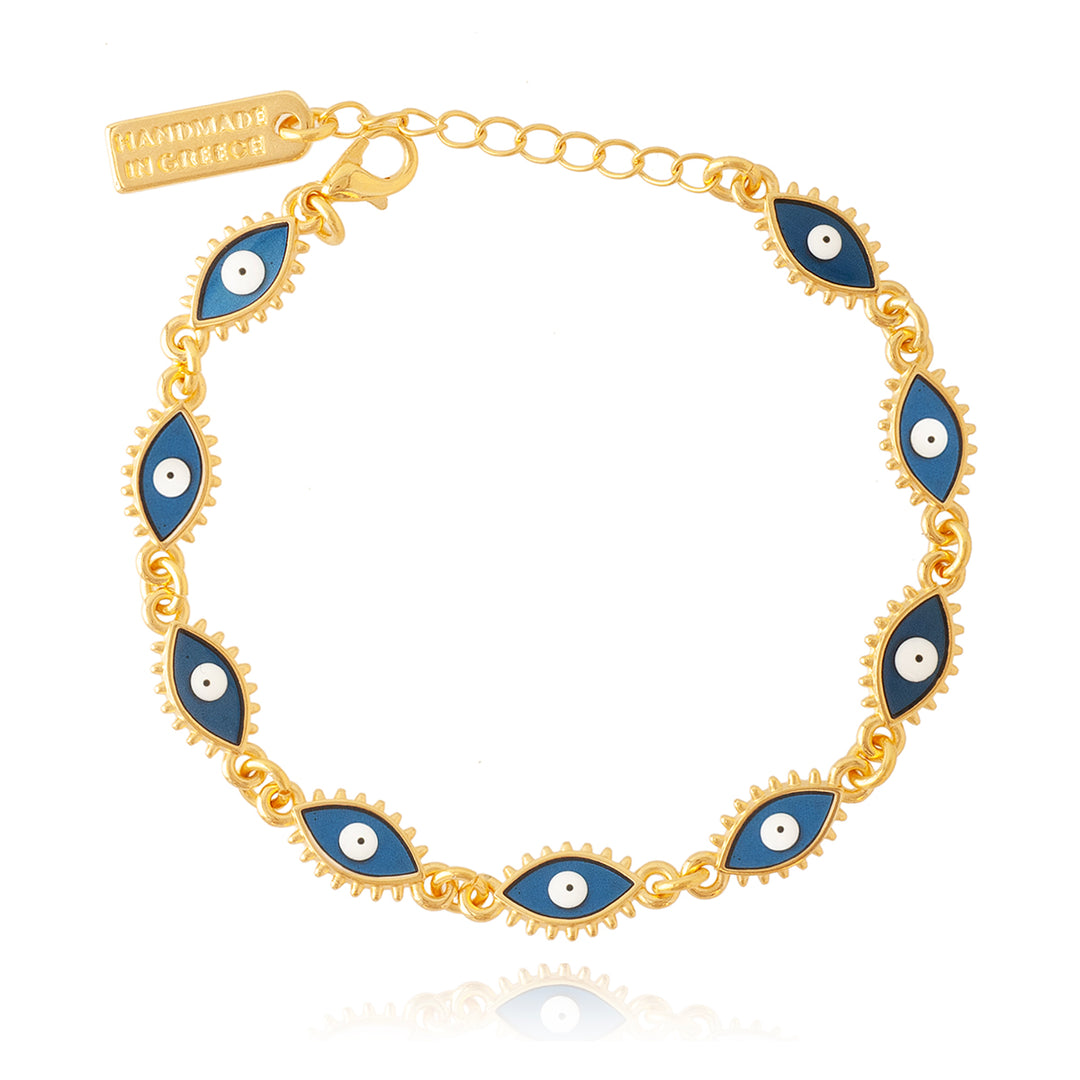 Enamel Evil eye gold plated bracelets