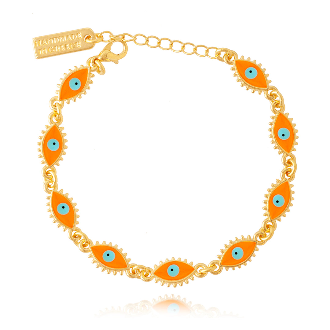 Enamel Evil eye gold plated bracelets